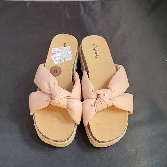 BRAND NEW QUPID CANCUN WOMEN'S PLASFORM SLIDE WEDGE SANDALS - Picture 4 of 16